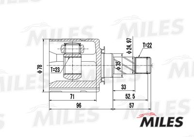 ШРУС внутренний Miles GA10023