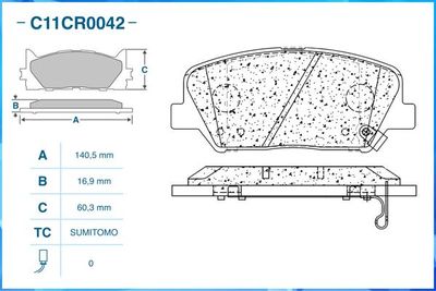 Колодки тормозные передние CWORKS C11CR0042