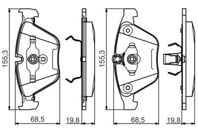 Колодки тормозные дисковые передние BOSCH 0986495082