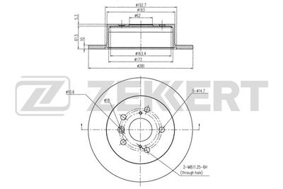 Диск тормозной задний Zekkert BS6087