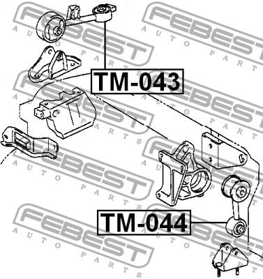 Подушка двигателя правая FEBEST TM043