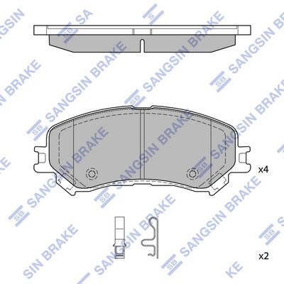 Колодки тормозные передние SANGSIN SP4408