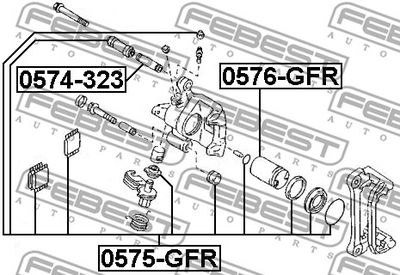 Поршень суппорта тормозного заднего FEBEST 0576GFR
