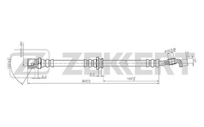 Шланг тормозной задний левый Zekkert BS9254