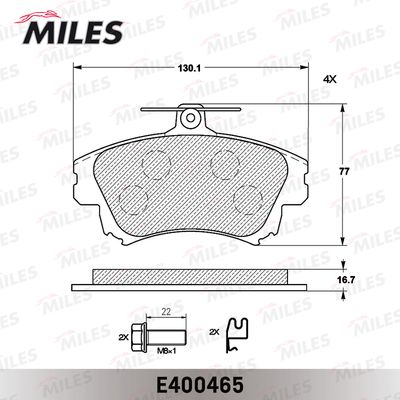 Колодки тормозные передние Miles E400465