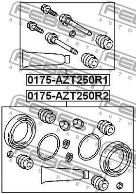 Ремкомплект тормозного суппорта заднего FEBEST 0175AZT250R1