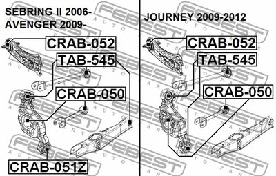 Сайлентблок заднего поперечного рычага FEBEST CRAB050
