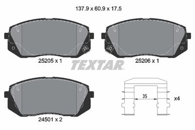 Колодки тормозные дисковые TEXTAR 2520501