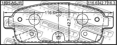 Колодки тормозные задние FEBEST 1801ASJR