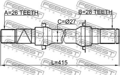 Полуось правая FEBEST 0512BL16AT