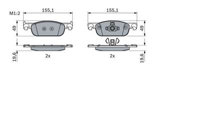 Колодки тормозные дисковые BOSCH 0986424021