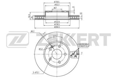 Диск тормозной передний Zekkert BS5277