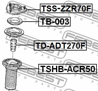 Опора амортизатора переднего FEBEST TSSZZR70F