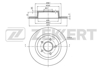 Диск тормозной задний Zekkert BS5963