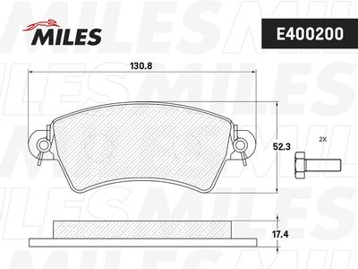Колодки тормозные передние Miles E400200