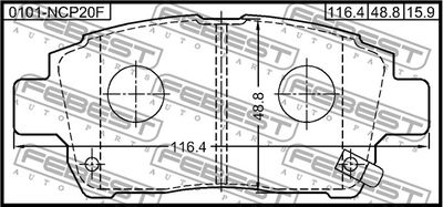 Колодки тормозные передние FEBEST 0101NCP20F