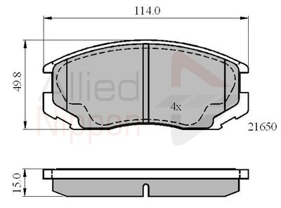 Колодки тормозные дисковые передние ALLIED NIPPON ADB0415
