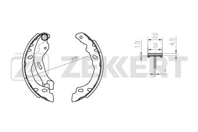 Колодки тормозные задние барабанные Zekkert BK4301