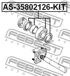 Подшипник шариковый задней полуоси ремкомплект FEBEST AS35802126KIT