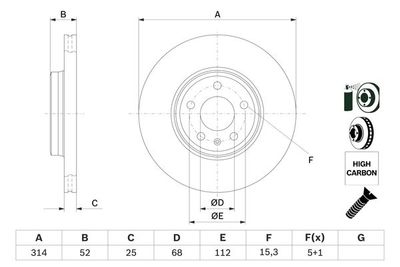 Диск тормозной передний BOSCH 0986479467