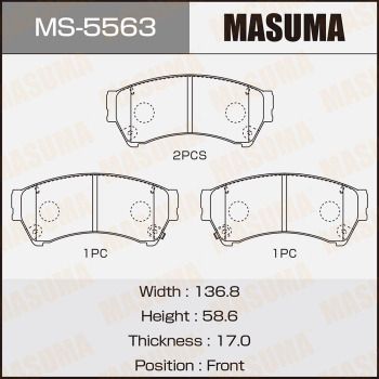 Колодки тормозные дисковые Masuma MS5563