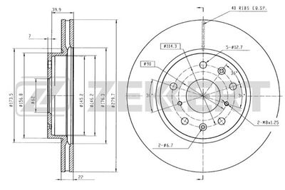 Диск тормозной передний Zekkert BS5045