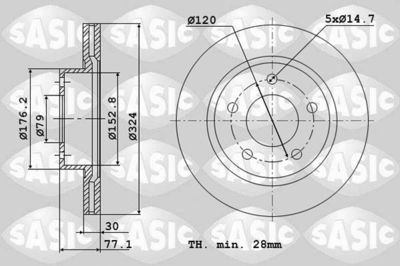 Диски тормозные комплект SASIC 6106047