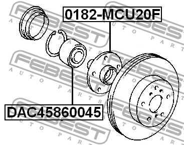 Подшипник передней ступицы FEBEST DAC45860045