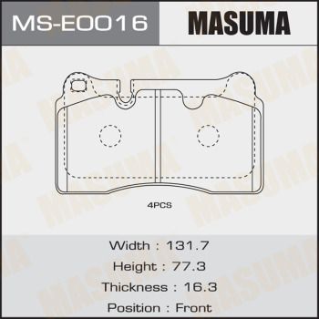 Колодки тормозные дисковые Masuma MSE0016