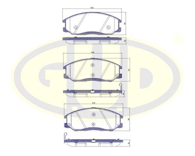 Колодки тормозные дисковые передние G.U.D GBP077122