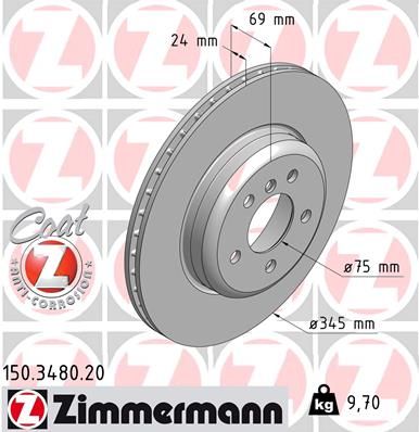 Диск тормозной ZIMMERMANN 150348020