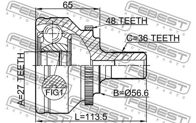 ШРУС наружный FEBEST 2710V70A48