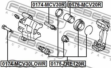 Ремкомплект суппорта заднего FEBEST 0175ZRE120R