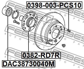 Болт FEBEST 0398003PCS10