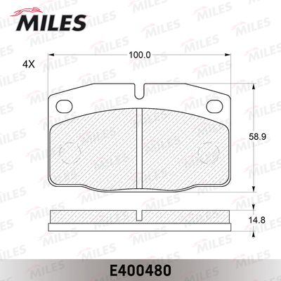 Колодки тормозные передние Miles E400480