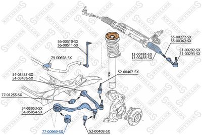 Сайлентблок рычага переднего STELLOX 7700969SX