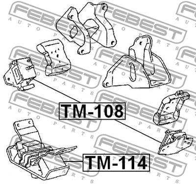 Подушка двигателя задняя FEBEST TM114
