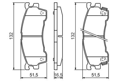 Комплект колодок для дискового тормоза BOSCH. 0986460975
