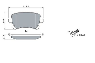 Колодки тормозные дисковые BOSCH 0986494303