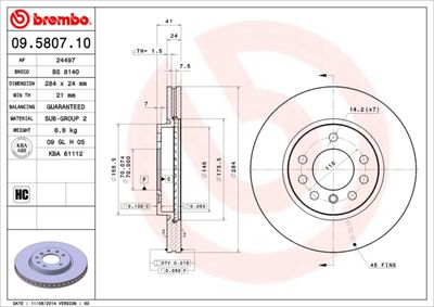 Диск тормозной BREMBO 09580710
