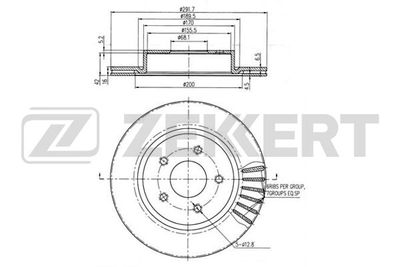 Диск тормозной задний Zekkert BS6092