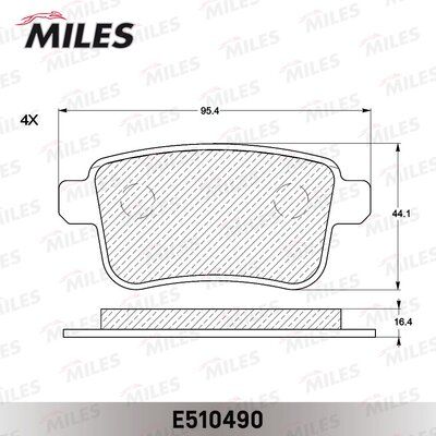 Колодки тормозные задние Miles E510490