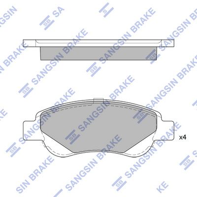 Колодки тормозные передние SANGSIN SP1750