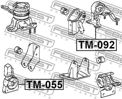 Подушка двигателя передняя FEBEST TM055