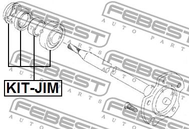 Подшипник шариковый задней полуоси ремкомплект FEBEST KITJIM