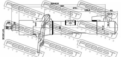 Амортизатор передний FEBEST 21110003F