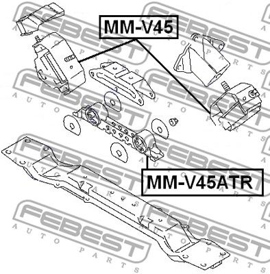 Подушка двигателя задняя FEBEST MMV45ATR