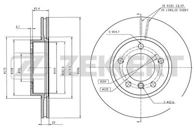 Диск тормозной передний Zekkert BS5004