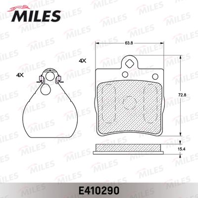 Колодки тормозные задние Miles E410290