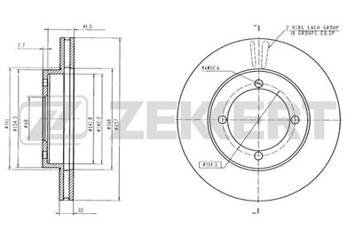 Диск тормозной передний Zekkert BS5174
